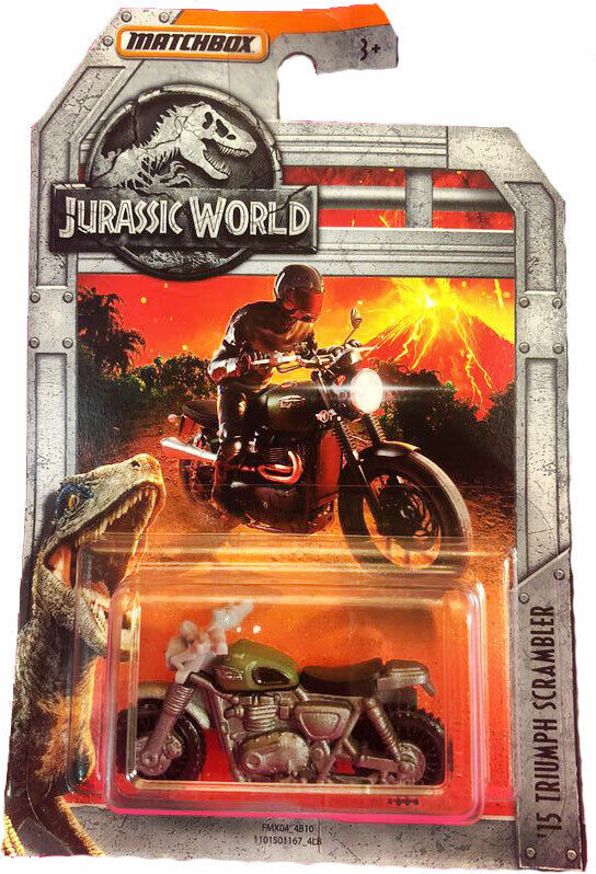 Matchbox JURASSIC PARK Jurassic World – 2015 Triumph Scrambler 1:64 ✅