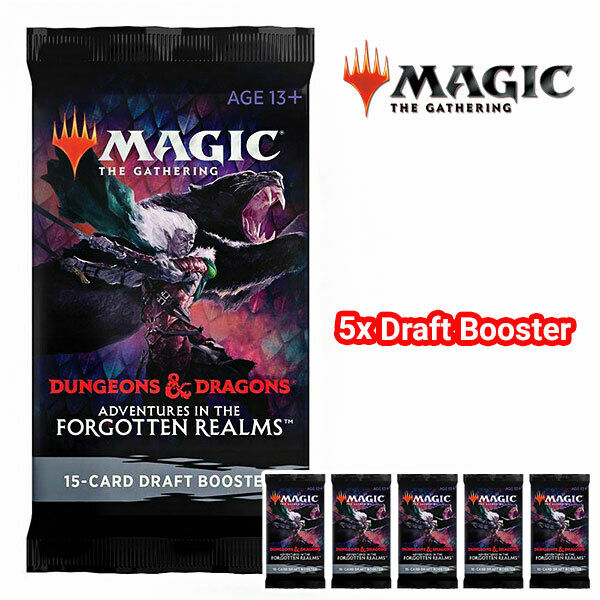 Magic the Gathering – D&D Adventures in Forgotten Realms 5x DRAFT BOOSTER ENG ✅